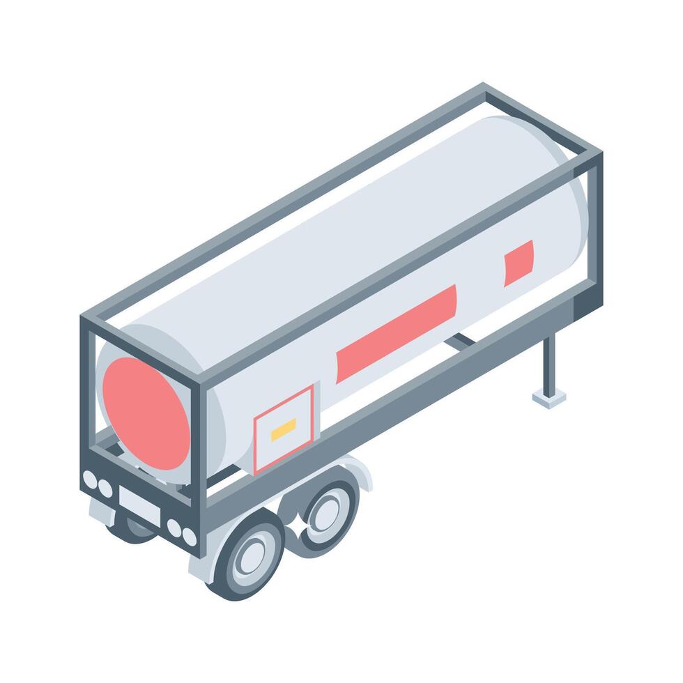 Check out this isometric icon of fuel filling trailer vector