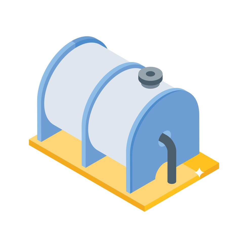 Trendy isometric icon of complex industrial reservoir vector
