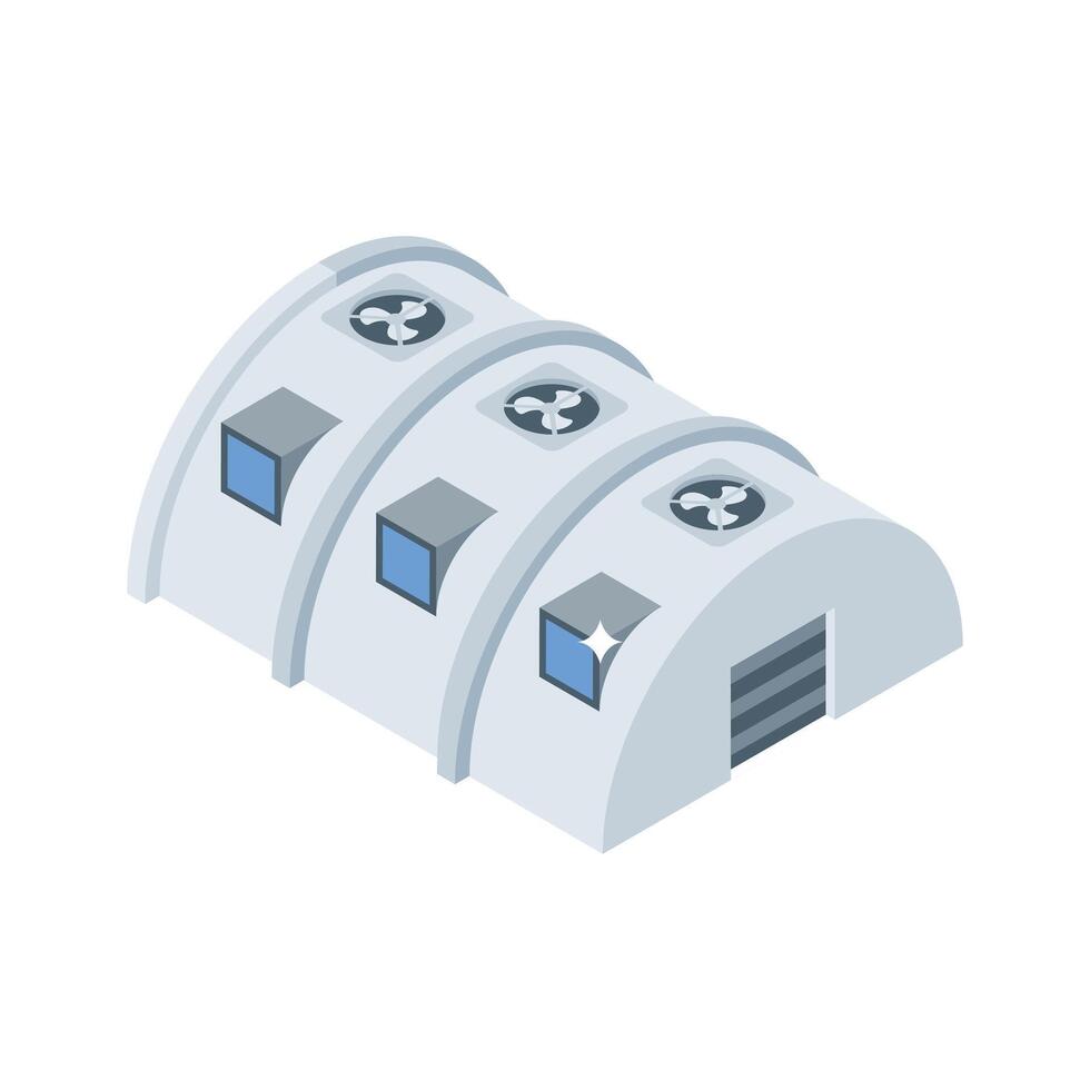 A well crafted isometric icon of manufacturing storage vector
