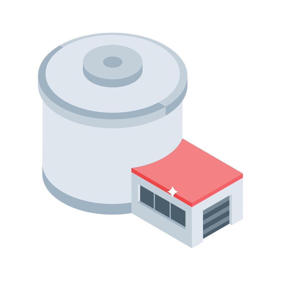 Premium isometric icon of fast production mill vector