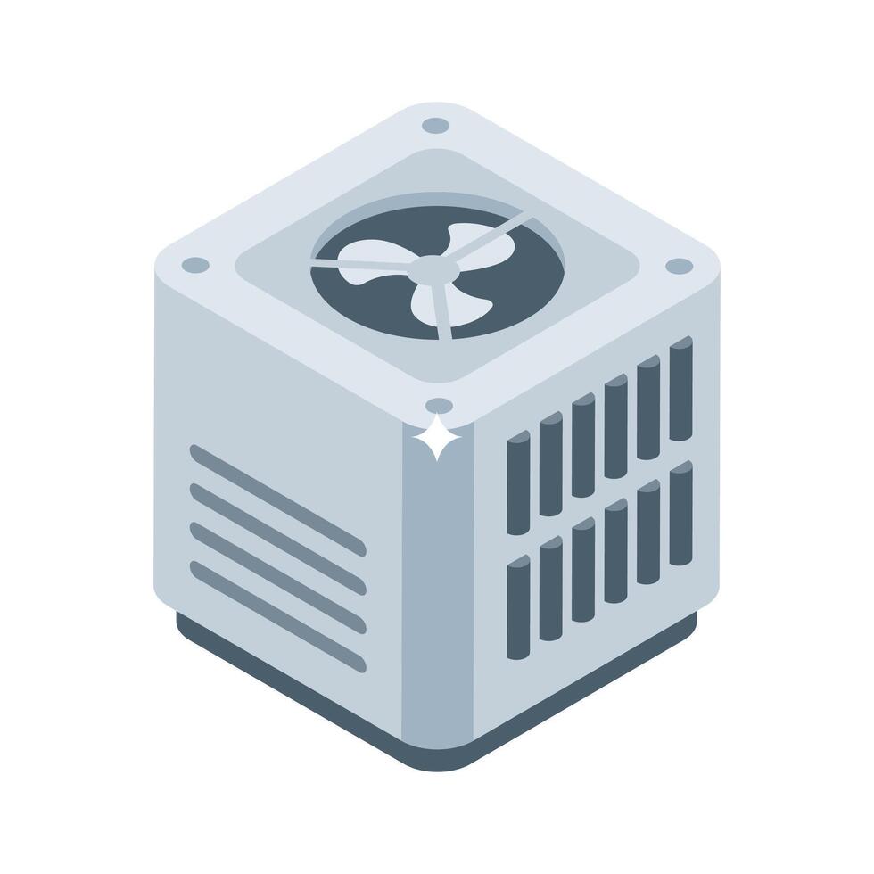 Get this isometric style icon of conditioner system vector