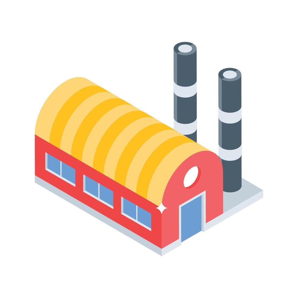 Check out this isometric icon of industrial warehouse vector