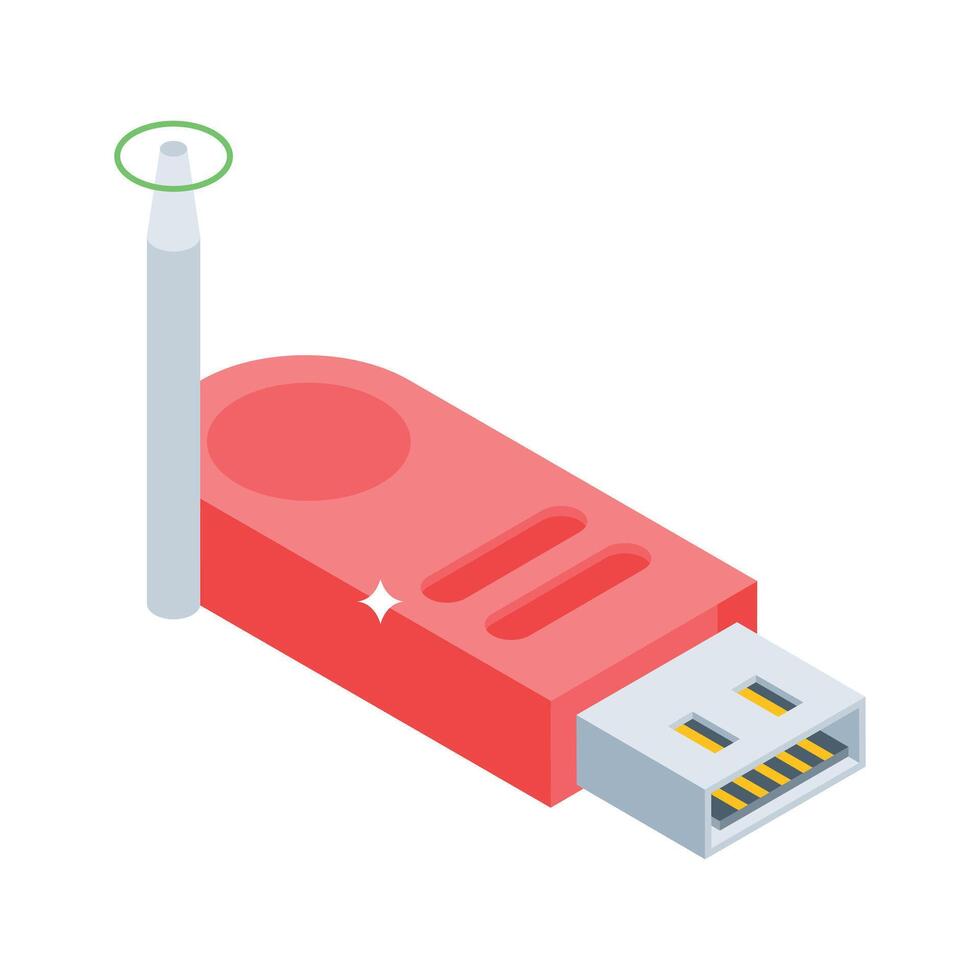 Check out this isometric style icon of dongle usb gadget vector