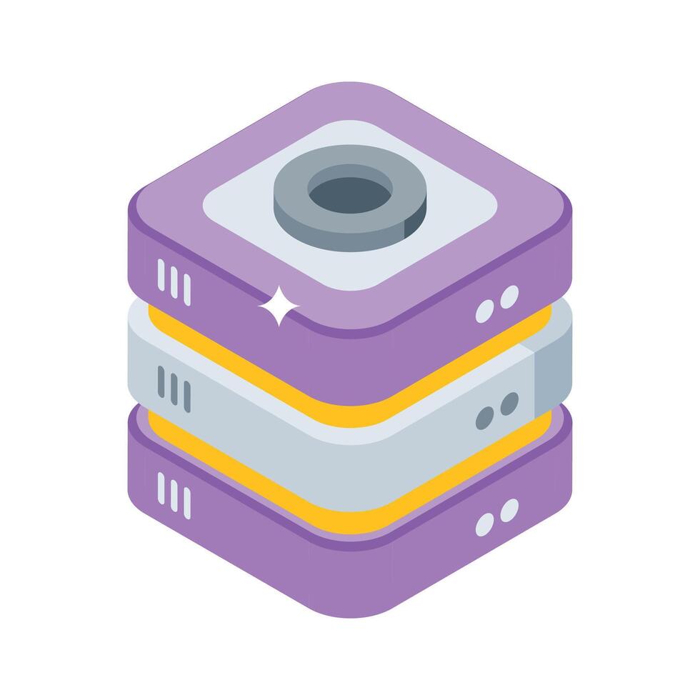 An amazing isometric style icon showing server storage vector
