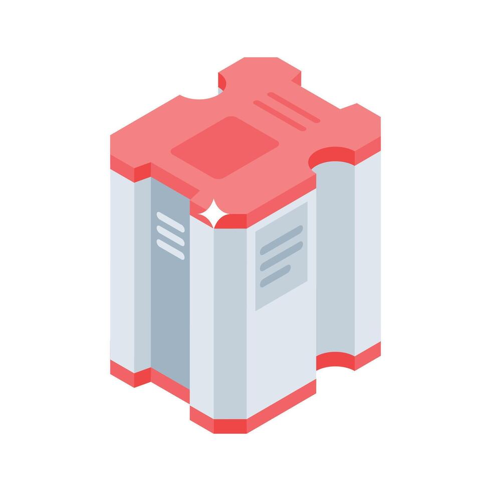 Grab this isometric icon of computer tower hardware unit vector
