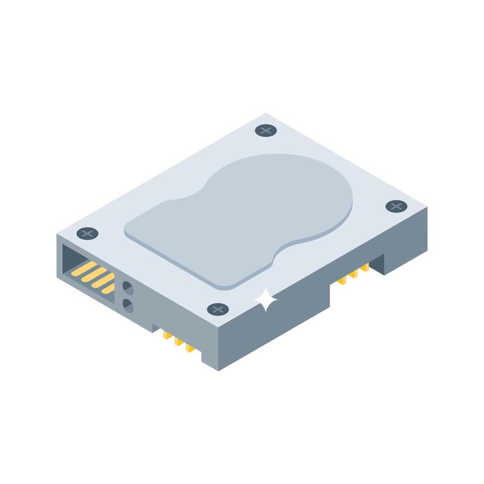 Grab this isometric style icon of state drive storage vector