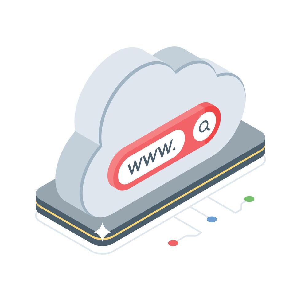 Check out this isometric icon showing cloud search vector