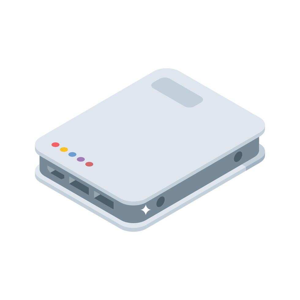 Check out this isometric icon of external hard drive vector
