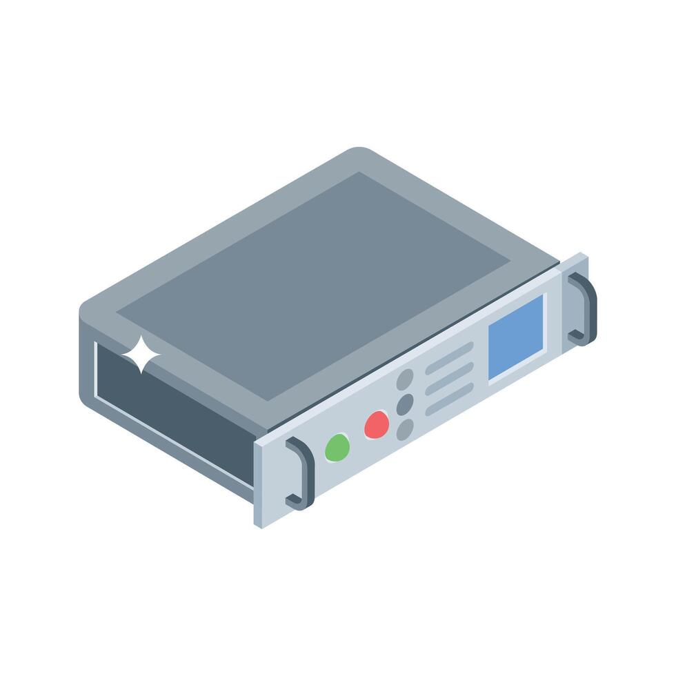 A visually appealing isometric icon showing power supply unit vector