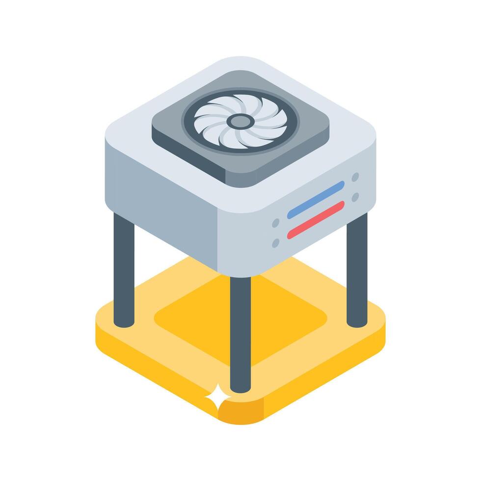 Have a look at this isometric style icon of server cooling vector