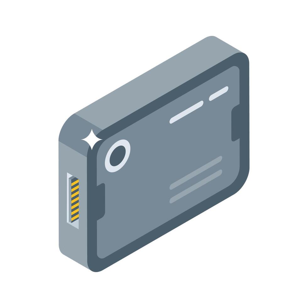 Grab this isometric style icon showing storage drive vector