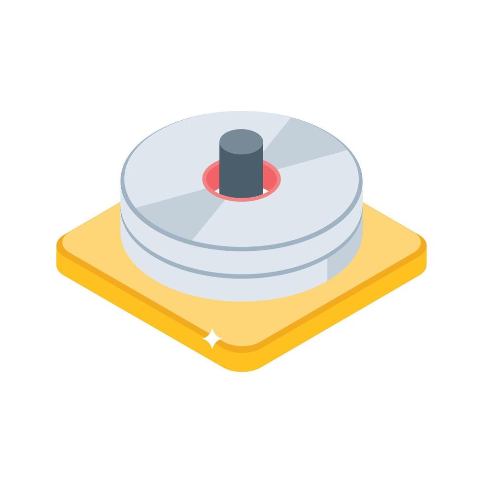 A sleek isometric style icon of cd rack organizer vector