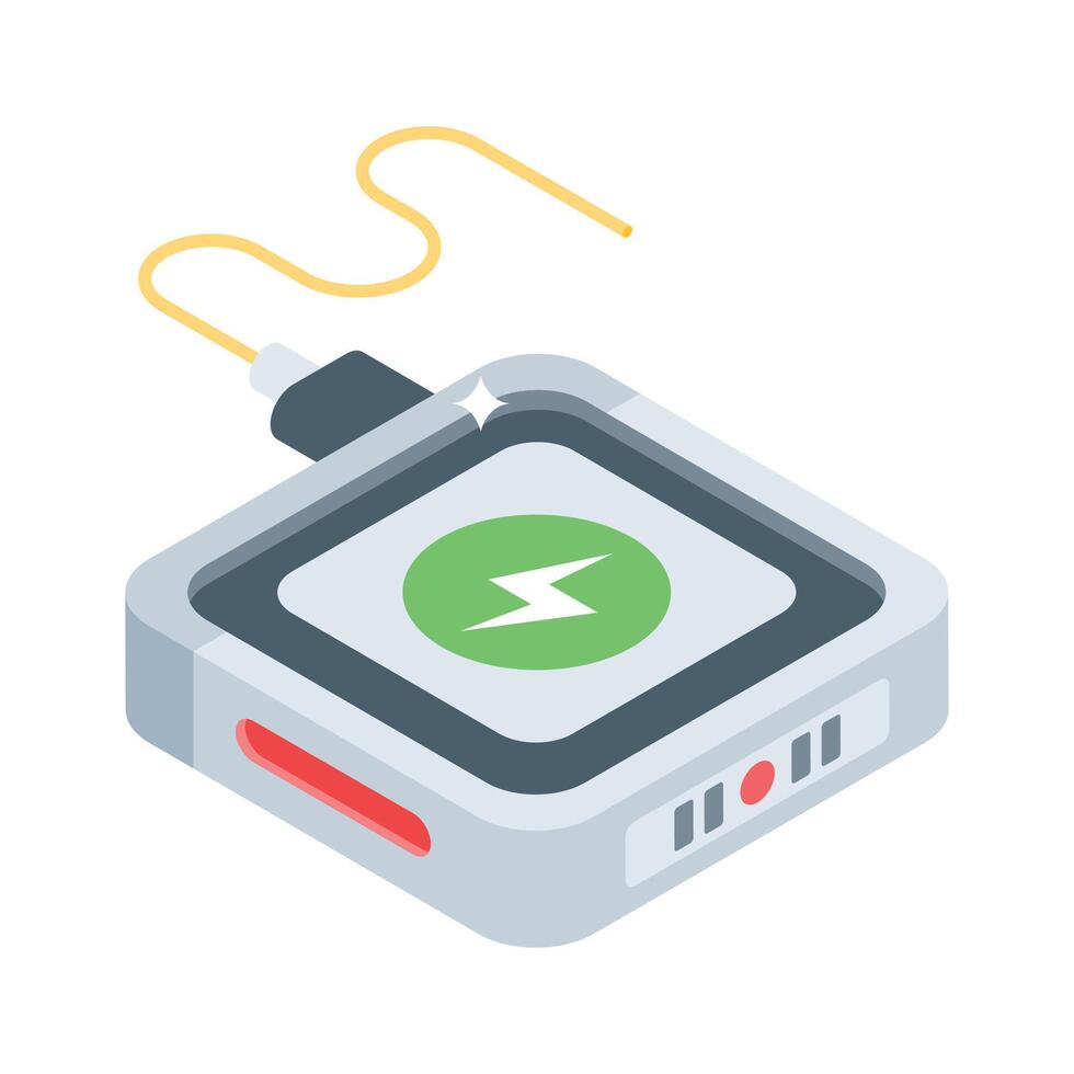 A premium isometric style icon of charging pad wireless device vector