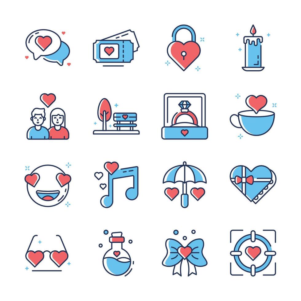 Have a look at this amazing pack of valentine day linear icons vector