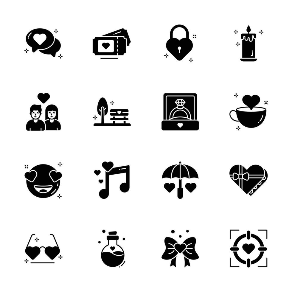 Have a look at this amazing pack of valentine day linear icons. vector