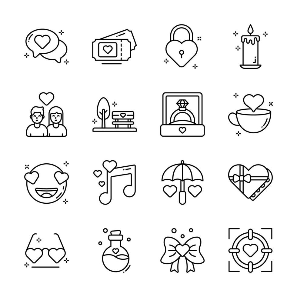 Have a look at this amazing pack of valentine day linear icons... vector