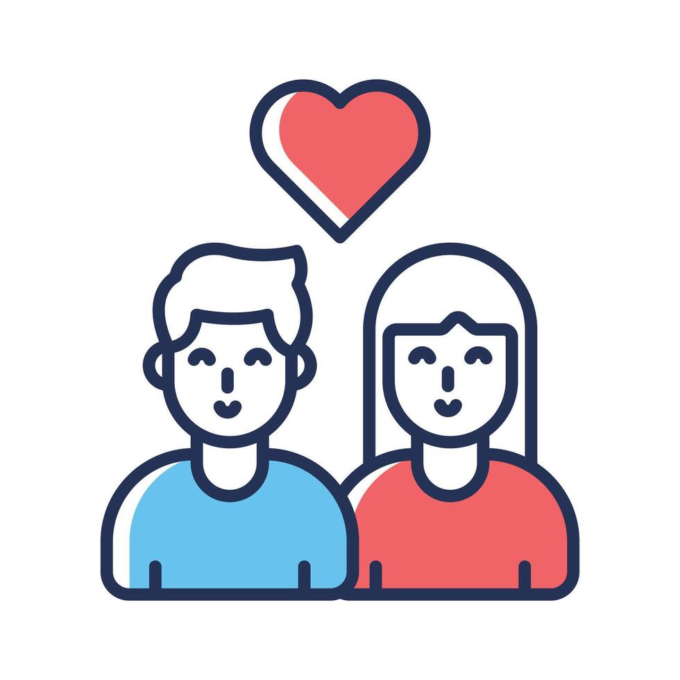 Modern icon of couple love designed in outline style vector