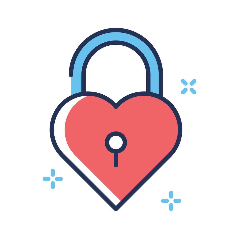 Check out our latest line style icon of heart lock vector