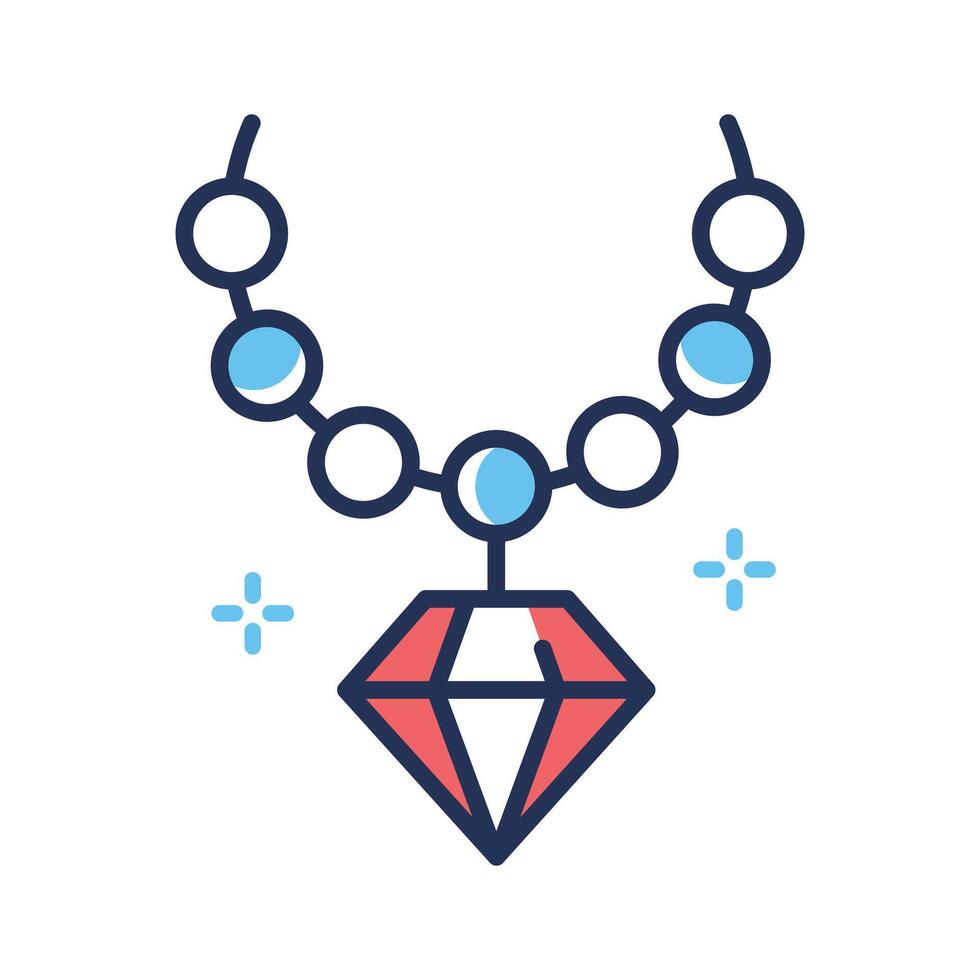 Catch a sight of this latest outline icon of diamond necklace vector