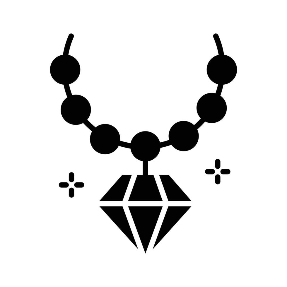Catch a sight of this latest outline icon of diamond necklace. vector