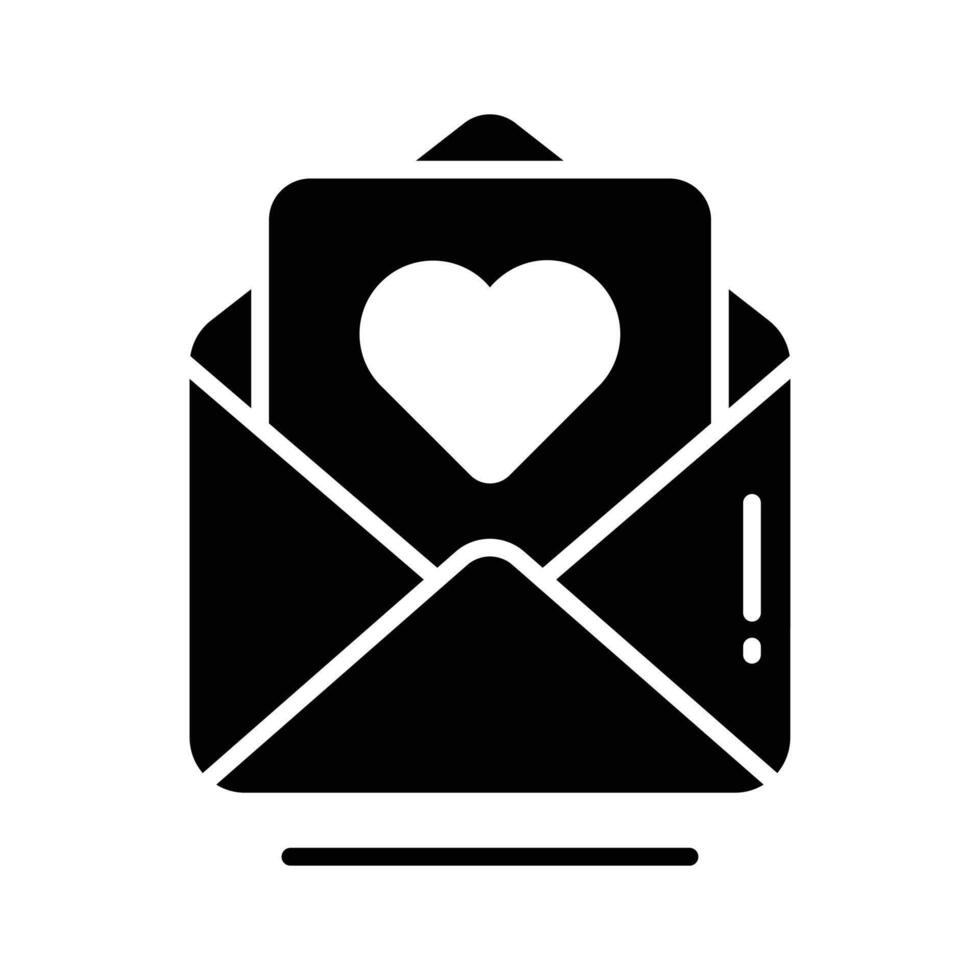A customizable outline style icon of love letter envelope. vector