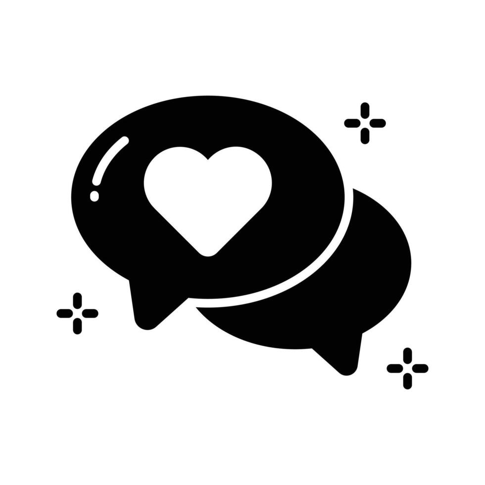 Catch a sight of this trendy outline icon of romantic chat. vector