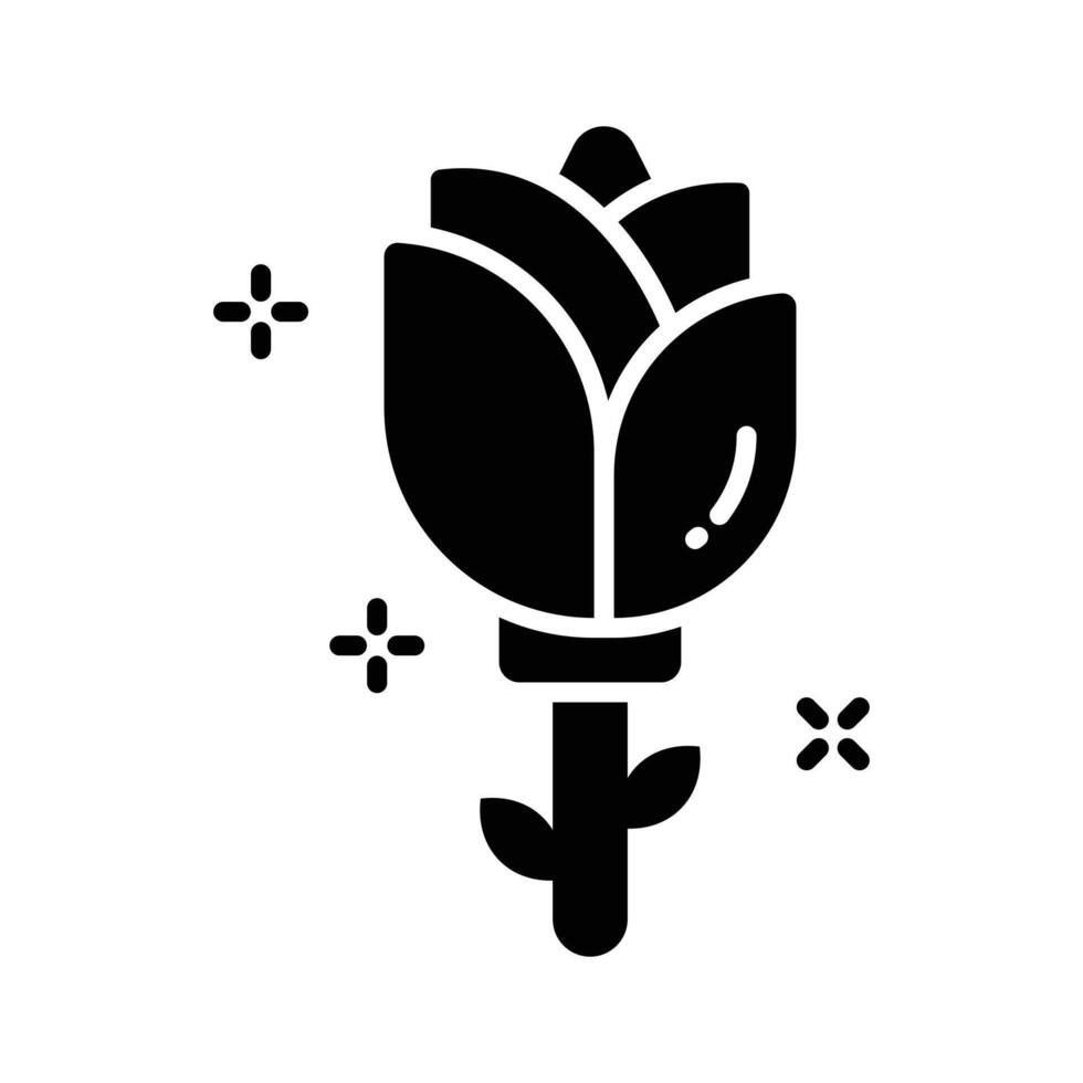 Check out out premium outline style icon of valentine rose. vector