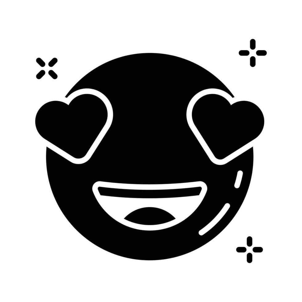 Get a sight of this latest outline icon of heart eyes emoji. vector