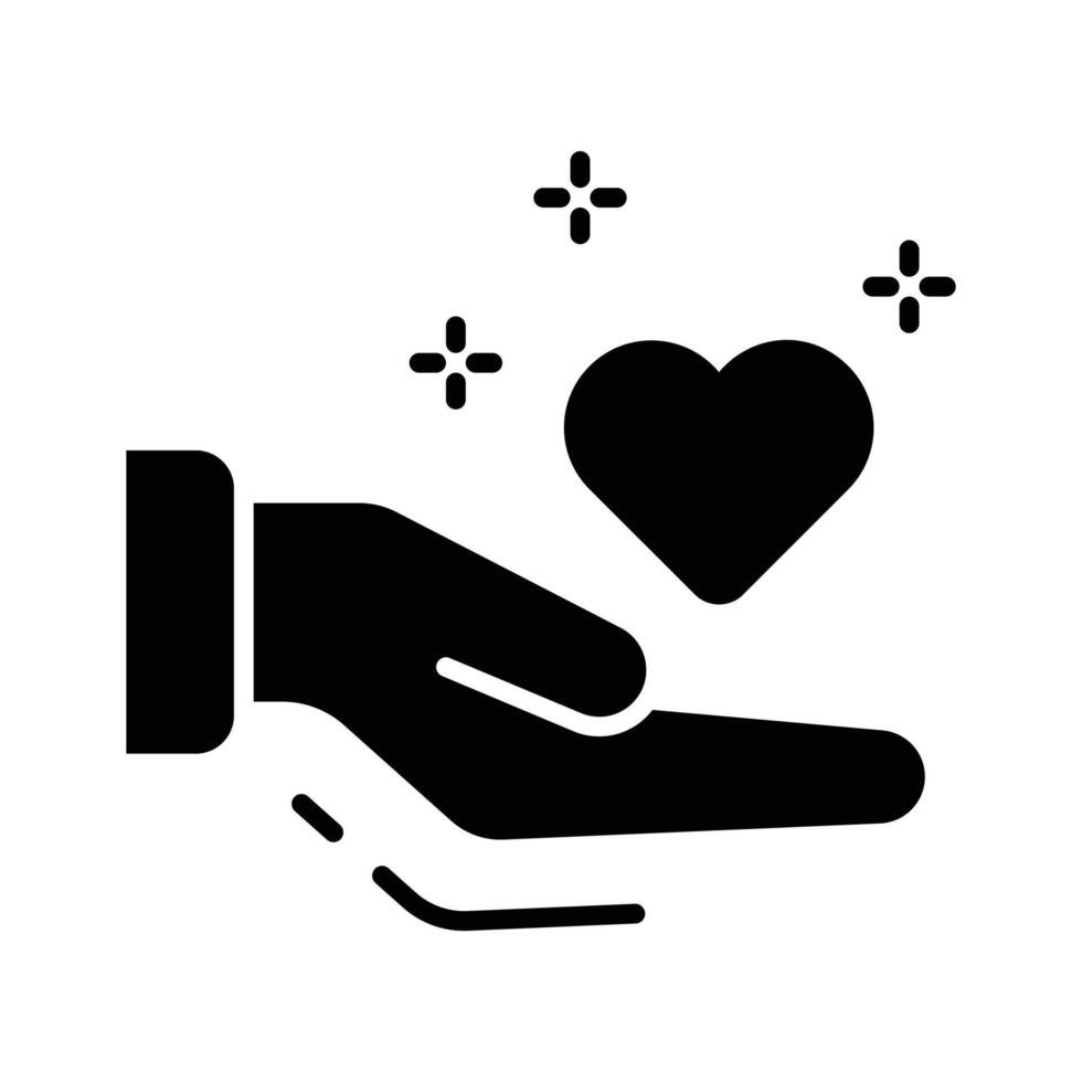 Hand giving love icon amazingly designed in outline style. vector