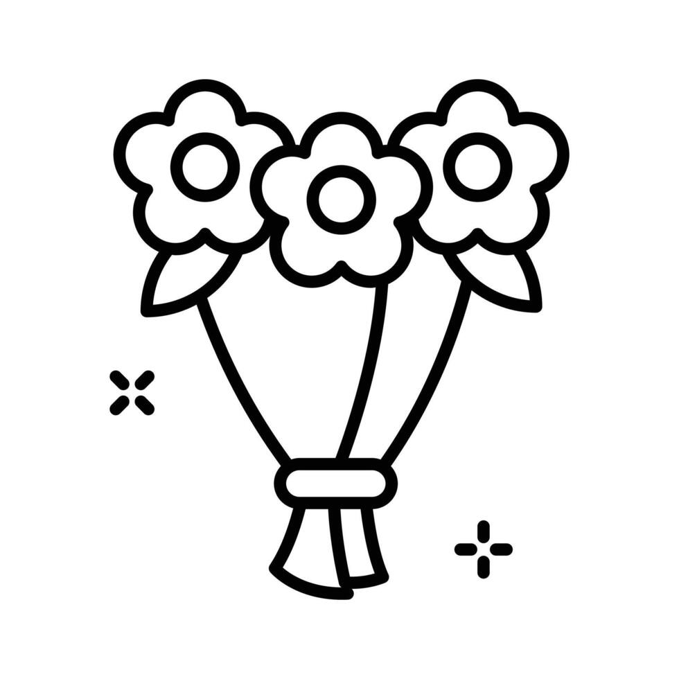 Get a glimpse of this trendy outline icon showing flower bouquet.. vector