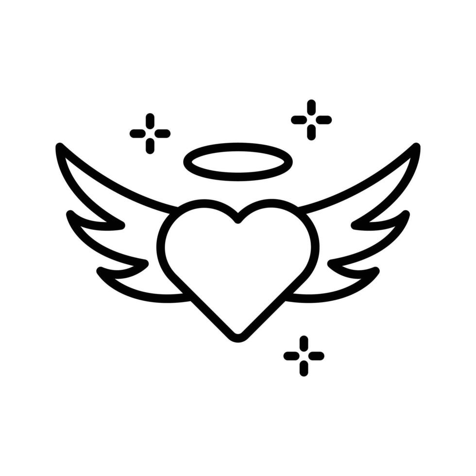 Creatively designed line icon of angel love wings.. vector