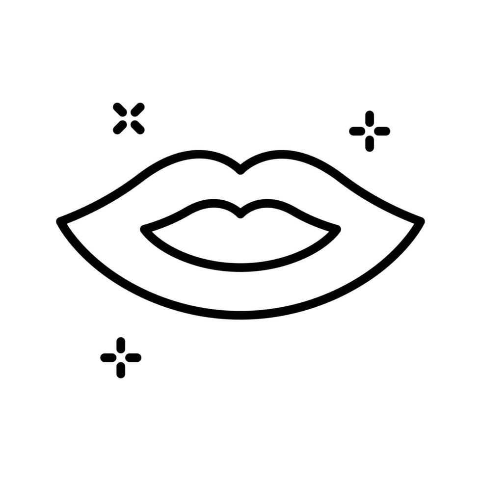 Get this beautifully designed line icon of lips.. vector