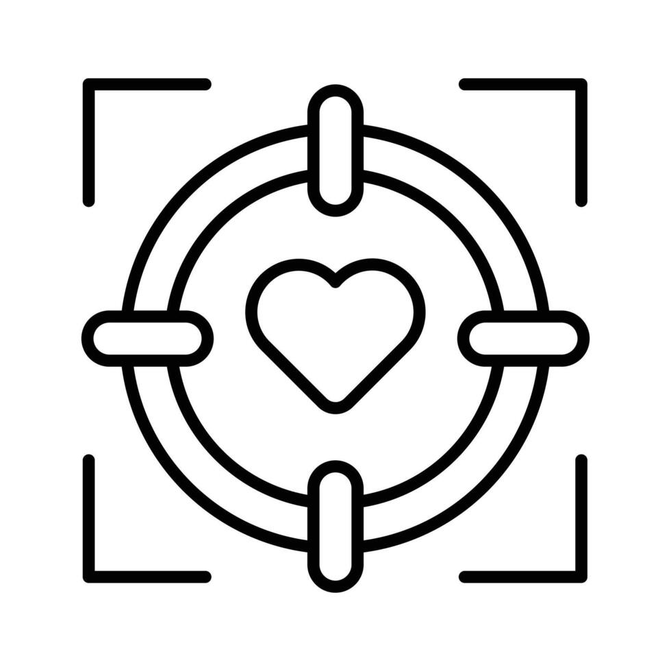 Ready to use line icon showing love target.. vector