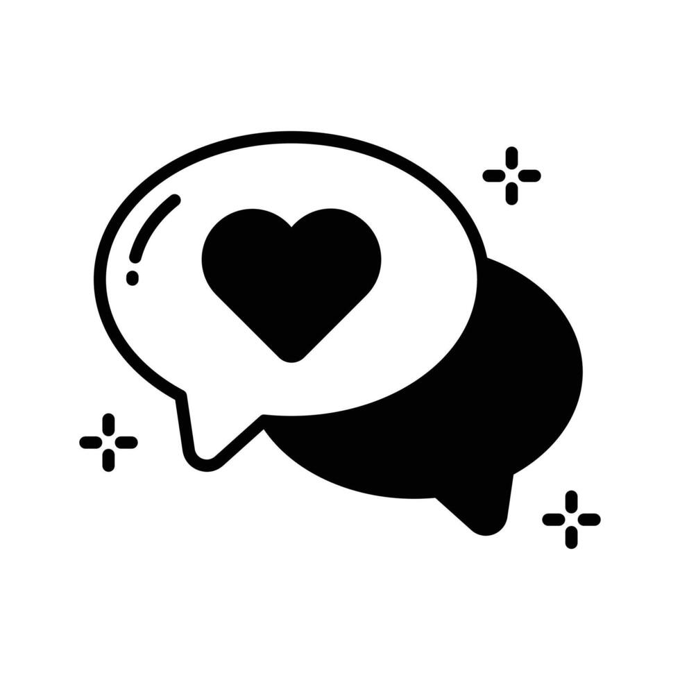 Catch a sight of this trendy glyph icon of romantic chat vector