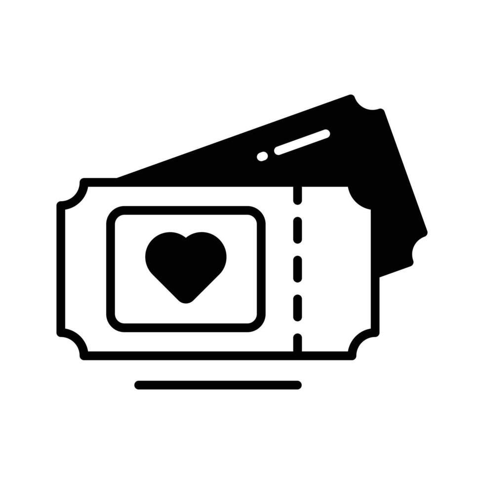 Have a look at this amazing glyph icon showing movie tickets vector