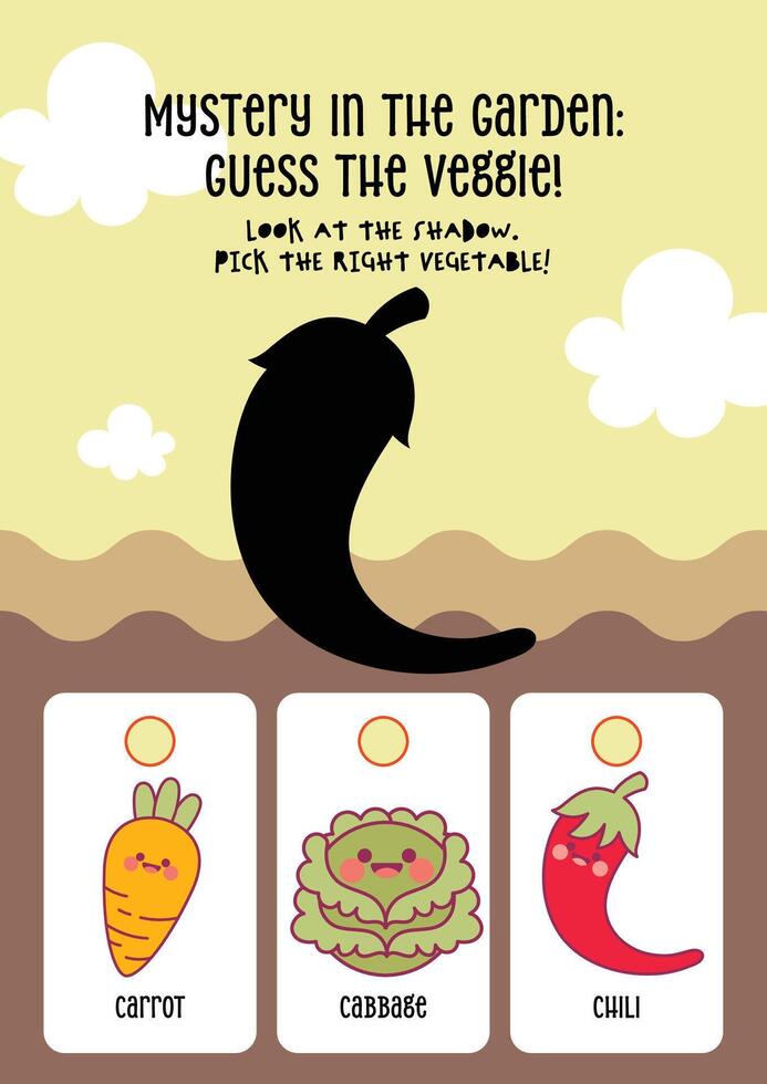 Matching vegetable shadows worksheet in a cute printable format for kids learning and recognition vector