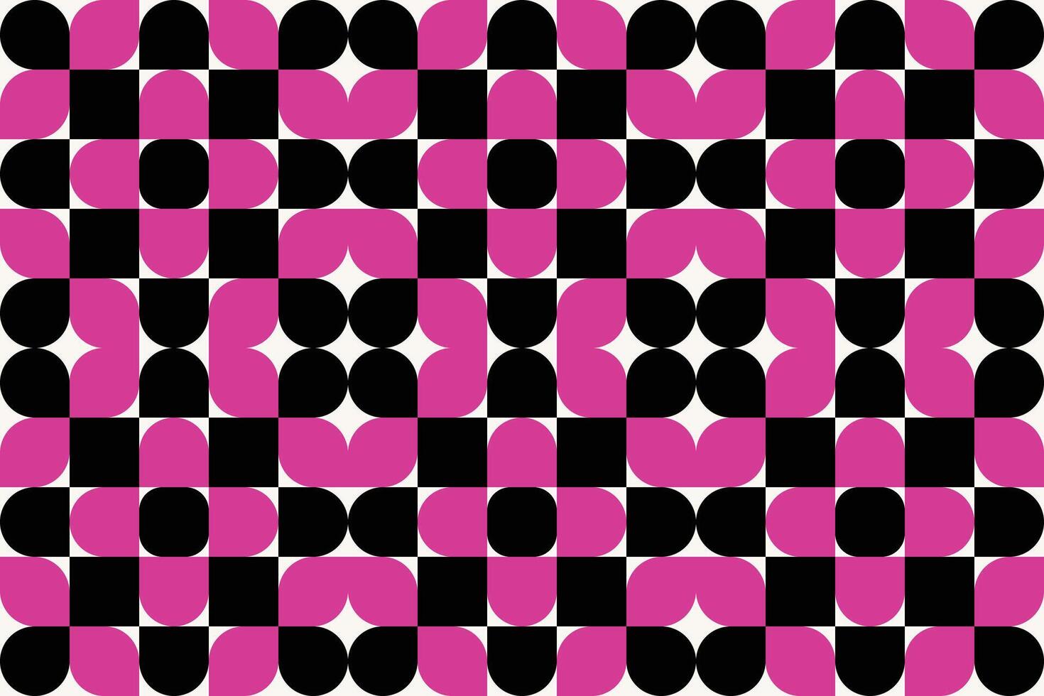 Abstract wallpaper with bold vivid pink shapes on a black background forming artistic graphics, perfect for digital design, posters, or modern backdrops. vector