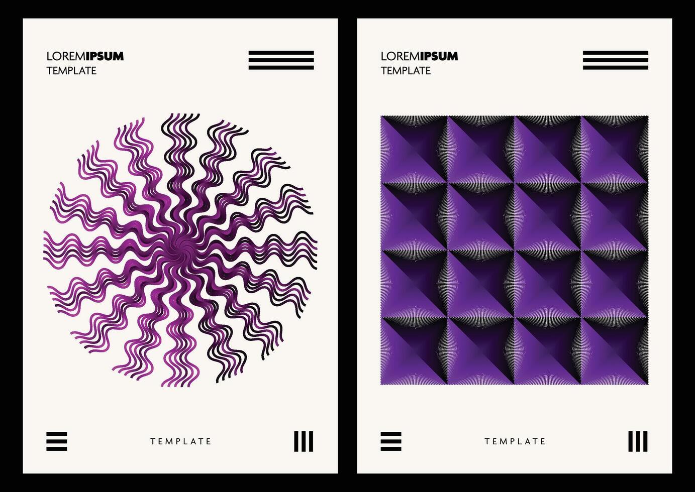 Stylish abstract wallpapers with black contrast and gradient colors combined with repeated lines ideal for bold modern visuals vector
