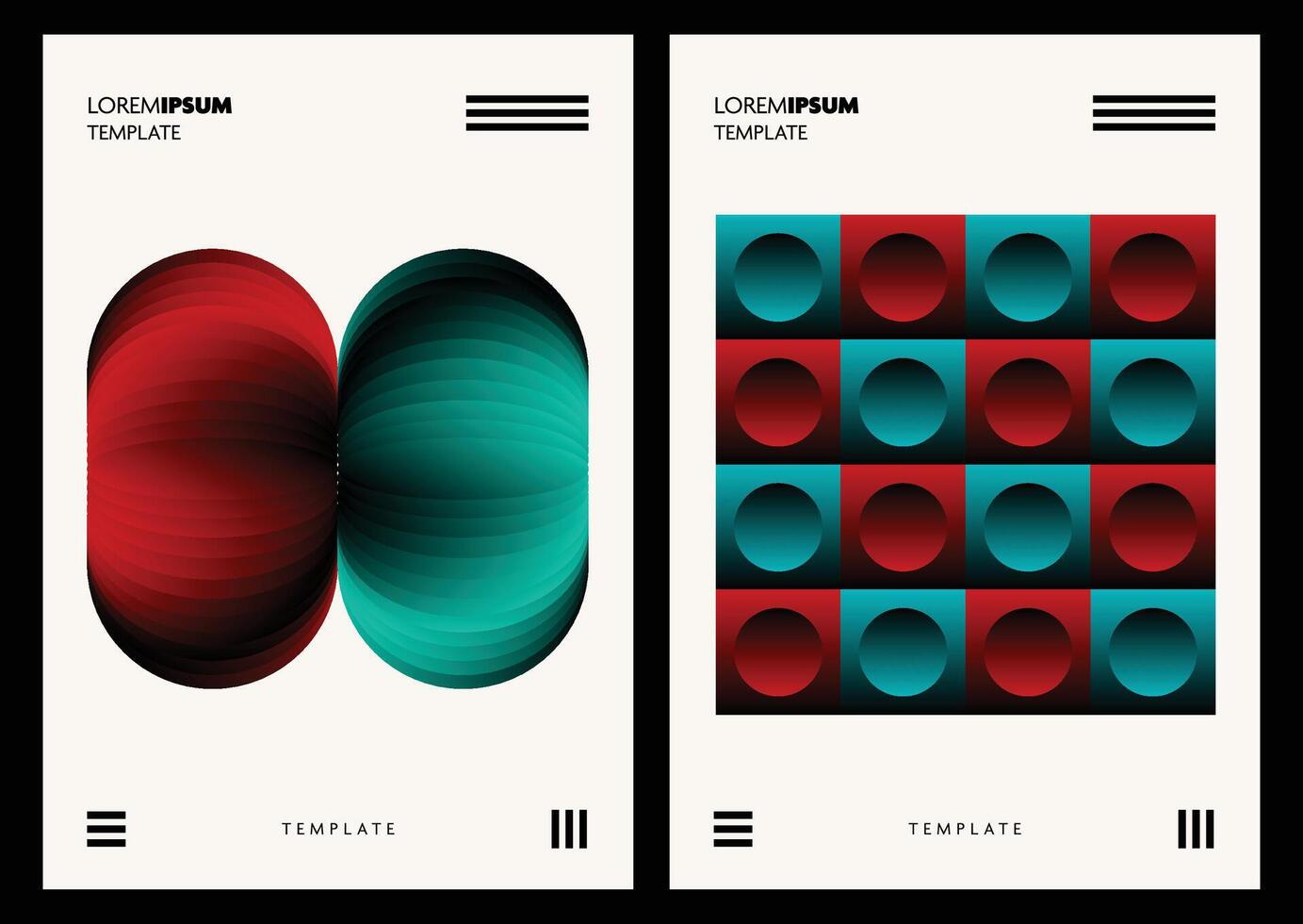 Repeated line abstract graphics with vivid gradients and strong black contrast perfect for contemporary wallpaper and design usage vector
