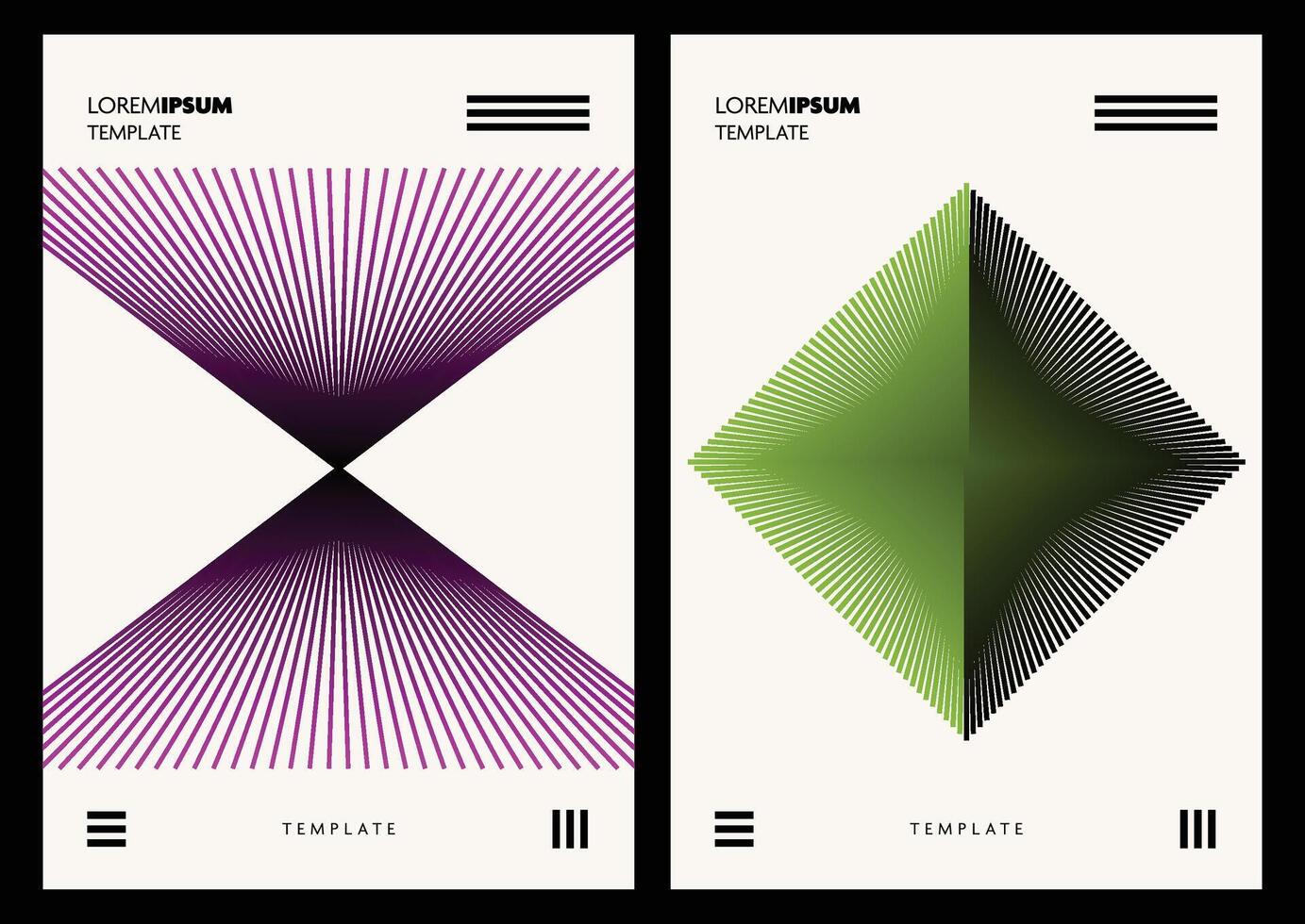 Abstract graphic designs with bold repeated lines vivid gradient colors and black contrast suitable for stylish and modern wallpaper use vector