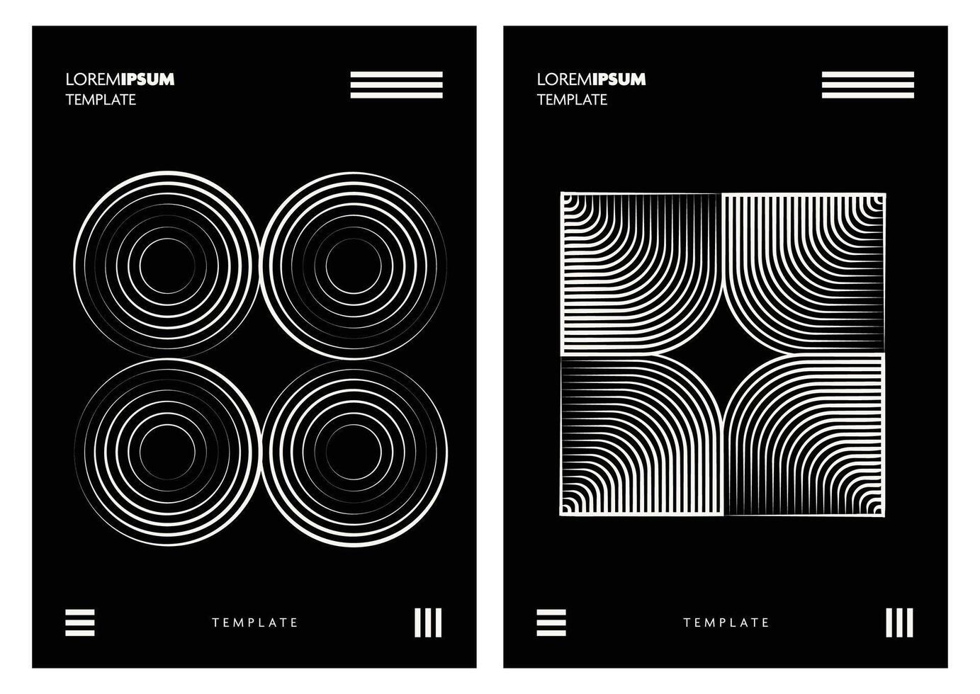 Repeated line pattern wallpapers in monochrome tones set of abstract graphics perfect for stylish textures and modern backgrounds vector