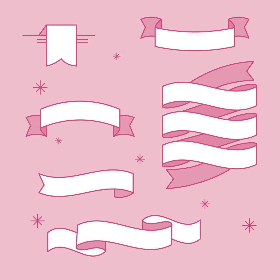 Banners and ribbons for planners and journals vector