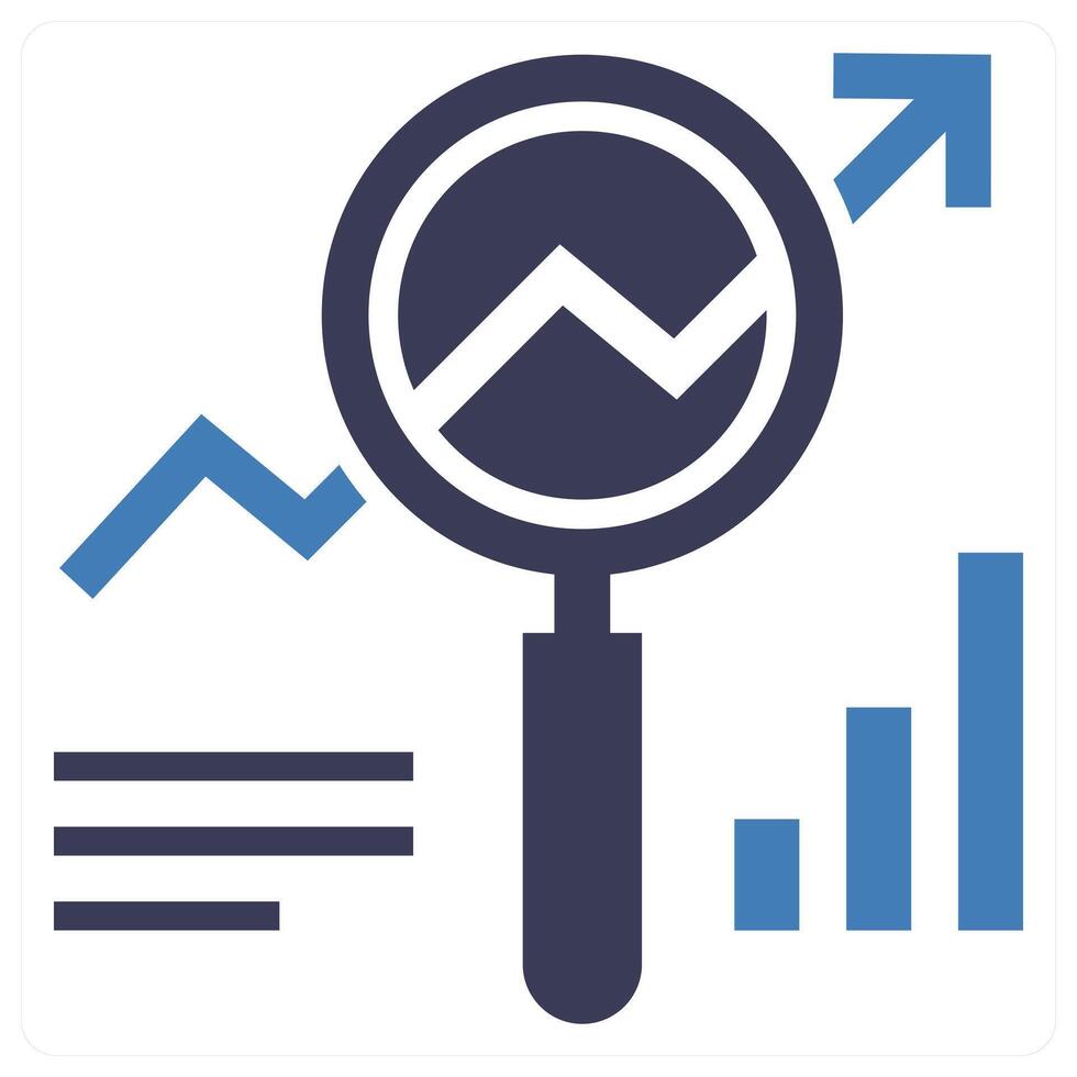 Analysis icon concept in blue color vector