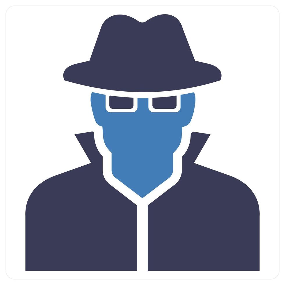 Anonymity icon concept in blue color vector