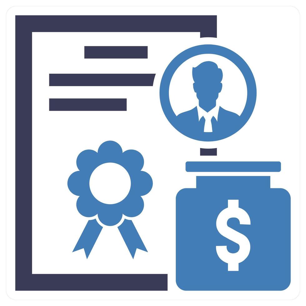 Accredited Investor icon concept in blue color vector