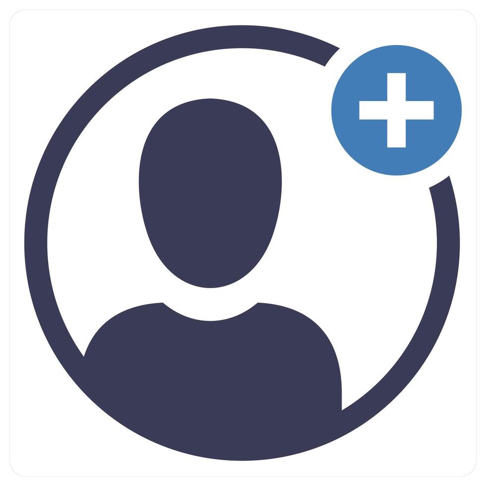 Add User icon in blue color vector