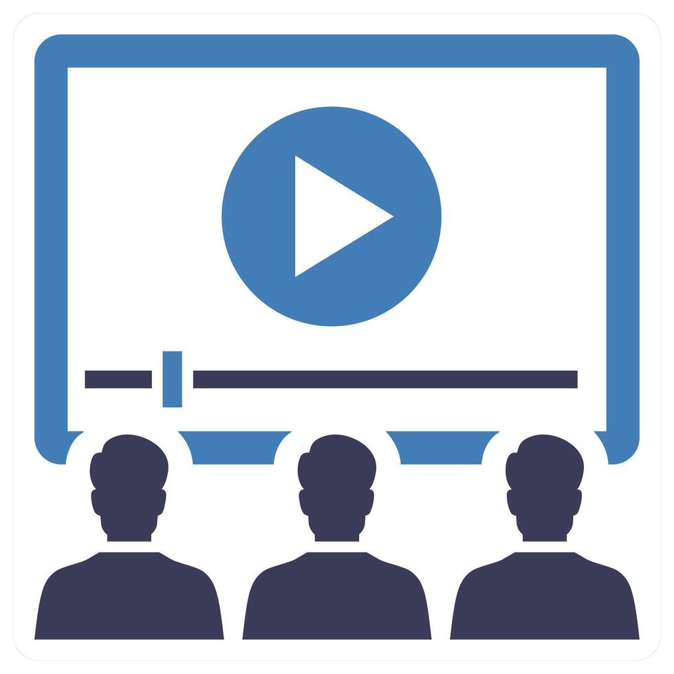 Audience Engagement icon concept in blue color vector