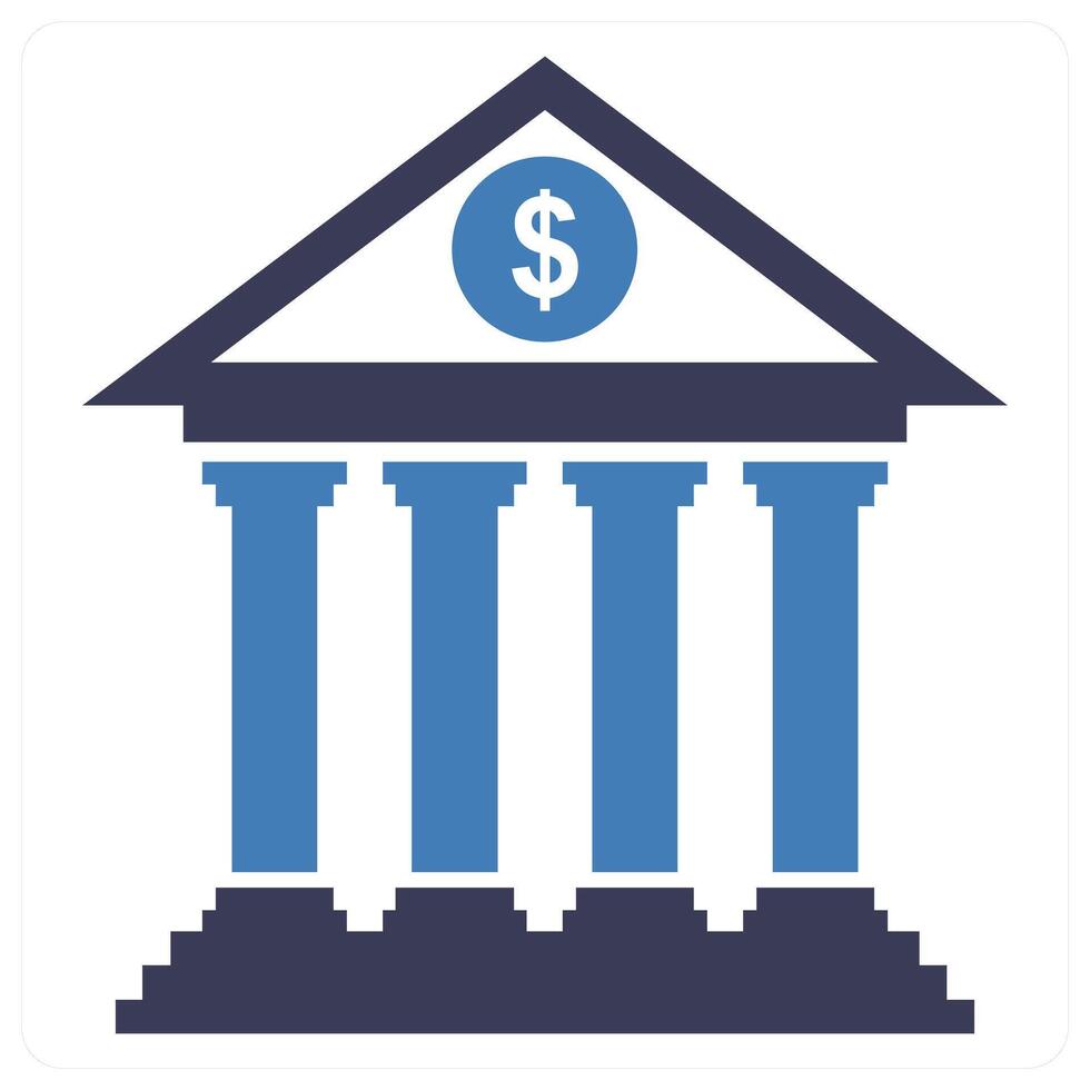 Bank icon concept in blue color vector