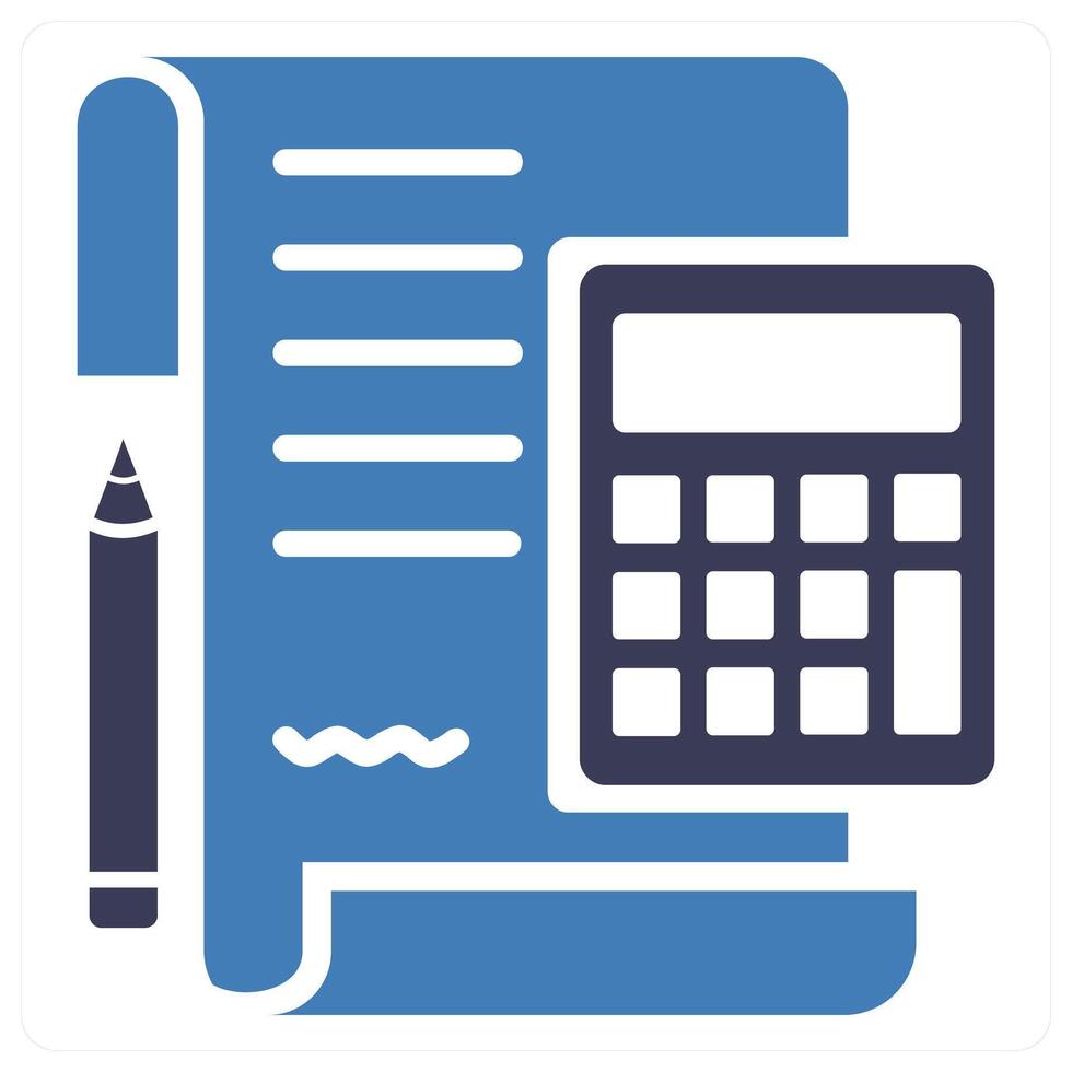 Bill and financing icon concept in blue color vector