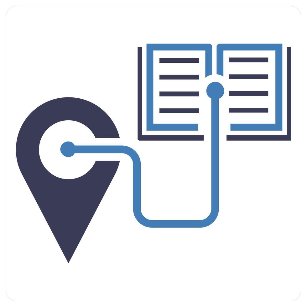 Book Store Location icon concept in blue color vector